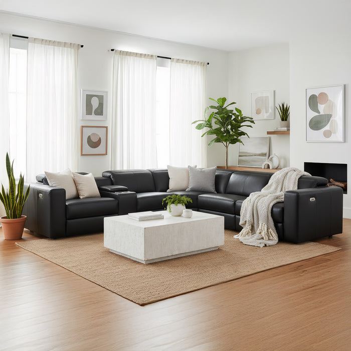 Precious 5 Seater Leather Electric Corner Modular