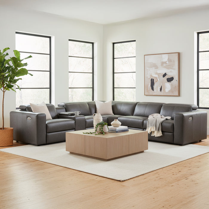 Precious 5 Seater Leather Electric Corner Modular