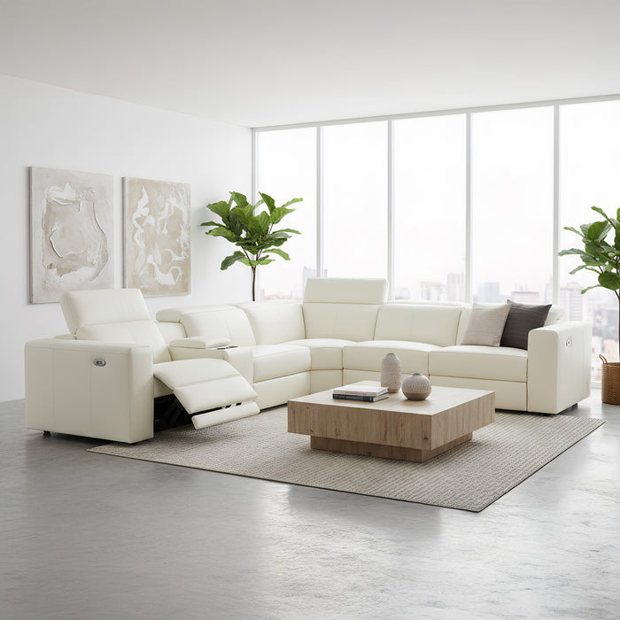 Precious 5 Seater Leather Electric Corner Modular