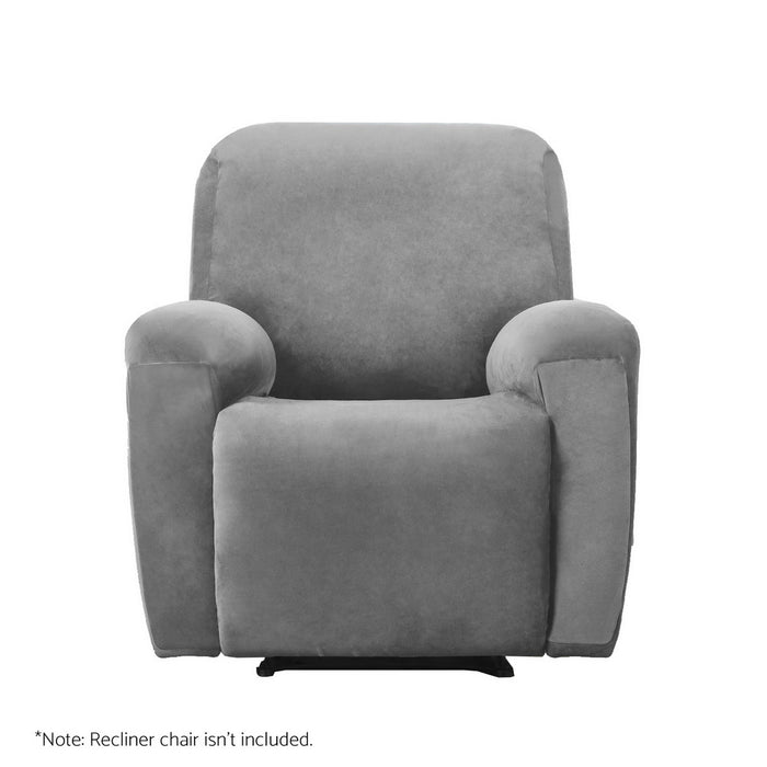Recliner Chair Covers 1 Seater Velvet Grey