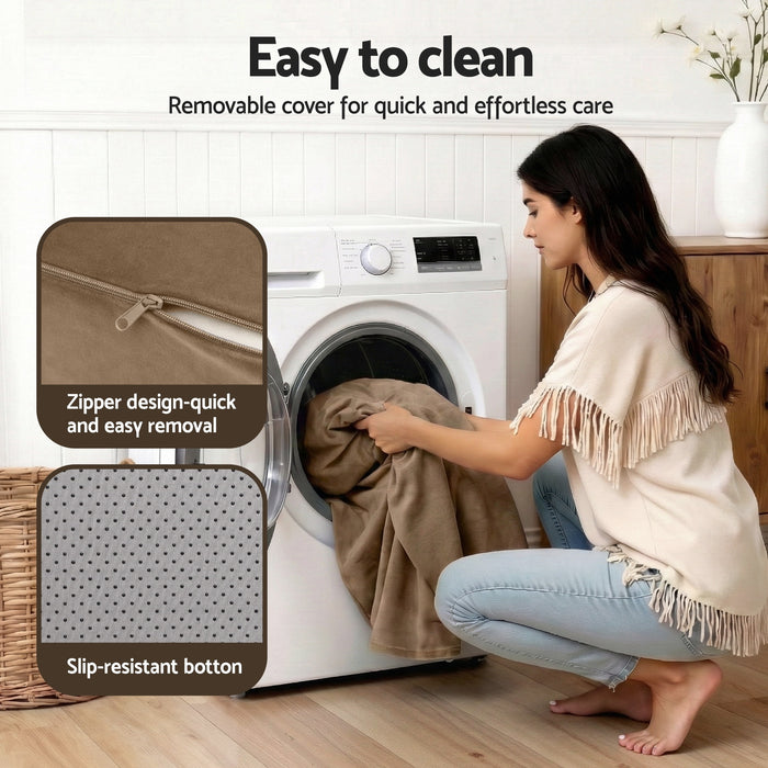 Folding Sofa Bed Convertible Armless Foam Floor Futon Lounger Couch Brown