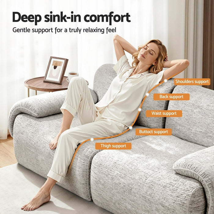 2 Seater Sofa Modular Sectional Sofas Couch Bed No Assembly Living Room Grey