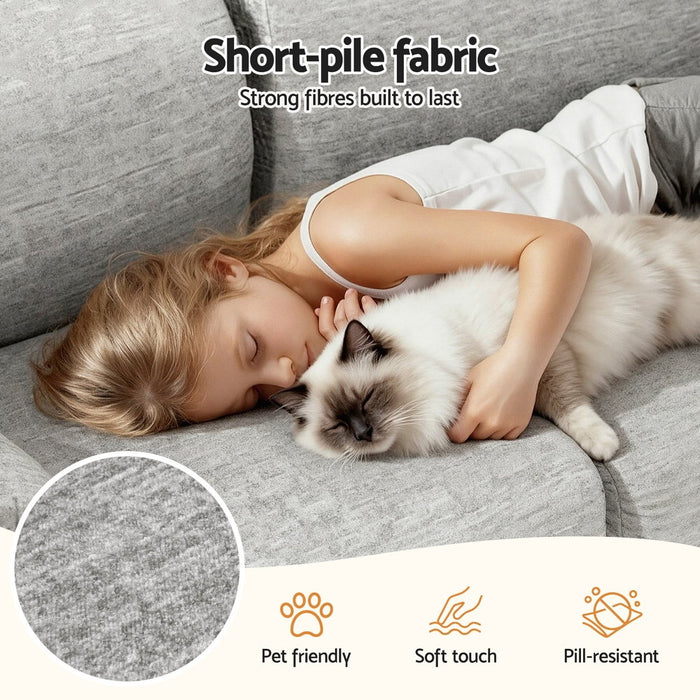 2 Seater Sofa Modular Sectional Sofas Couch Bed No Assembly Living Room Grey