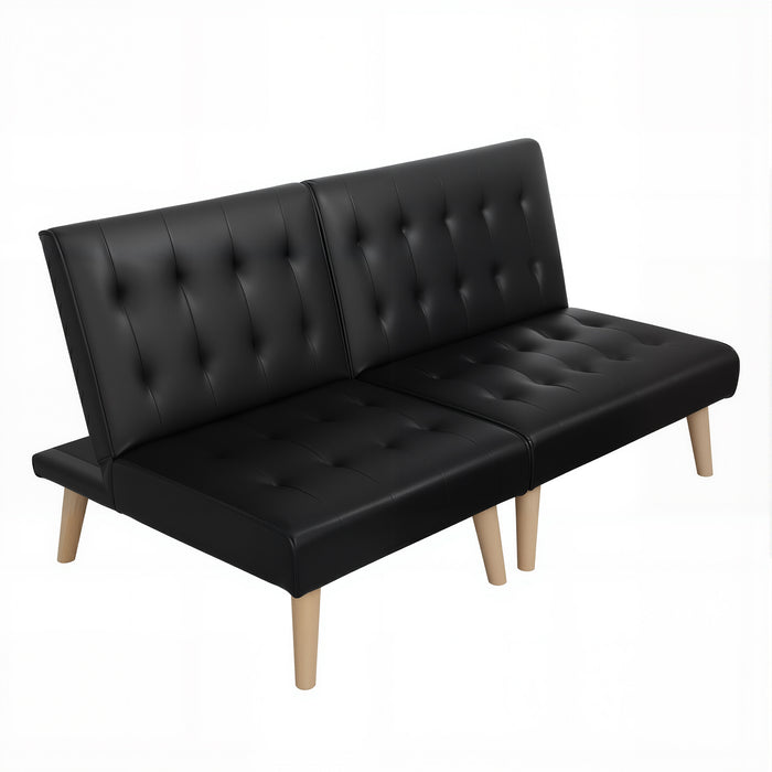 Sofa Bed Couch 2 Seater Lounge Fabric Black
