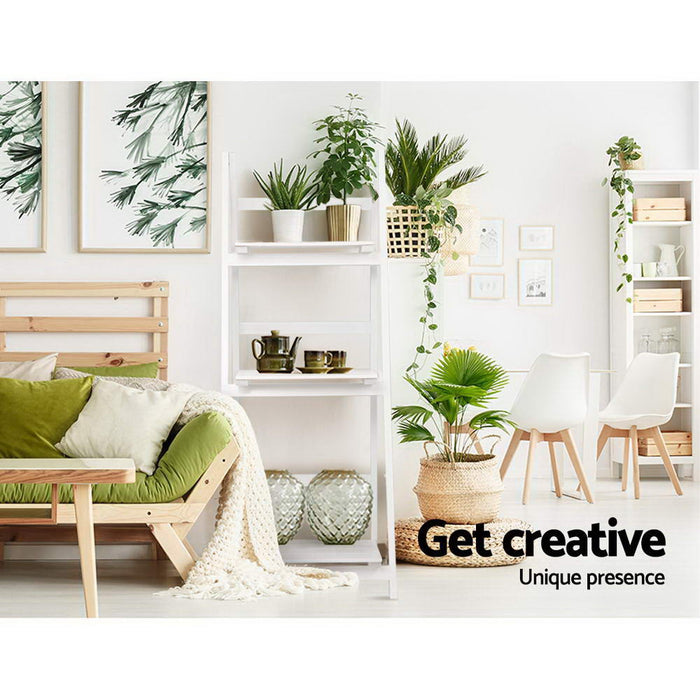 Bookshelf Corner Shelf 3 Tiers - ZANE White