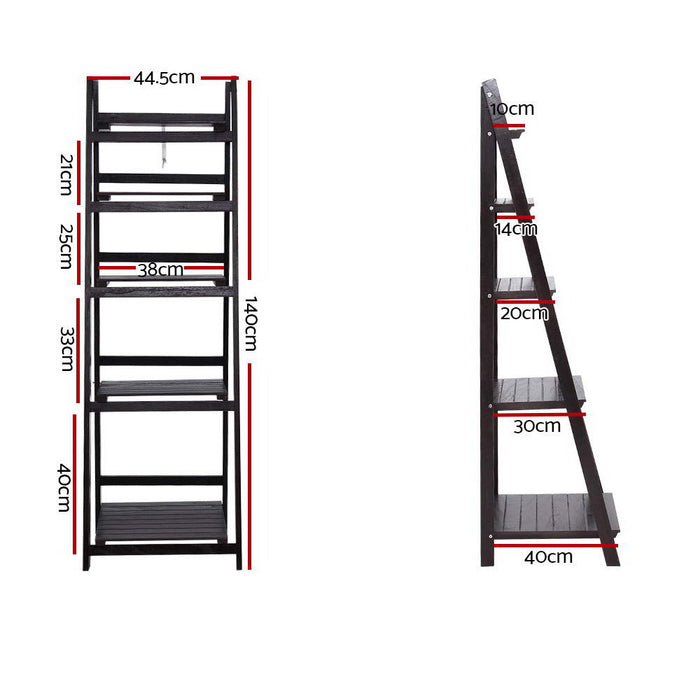 Bookshelf Corner Shelf 5 Tiers - ZANE Coffee