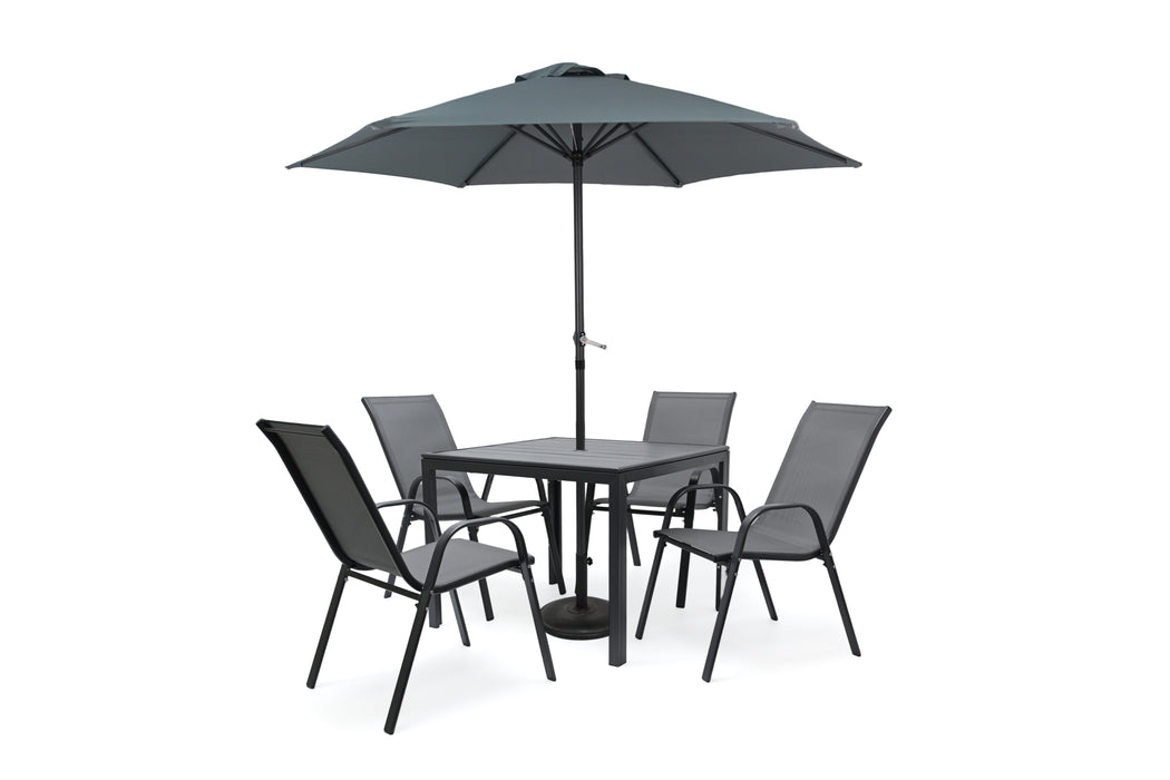 Shayla 6 Piece Outdoor Umbrella Table Set