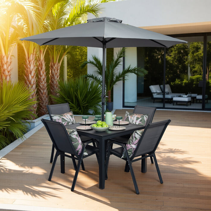 Shayla 6 Piece Outdoor Umbrella Table Set