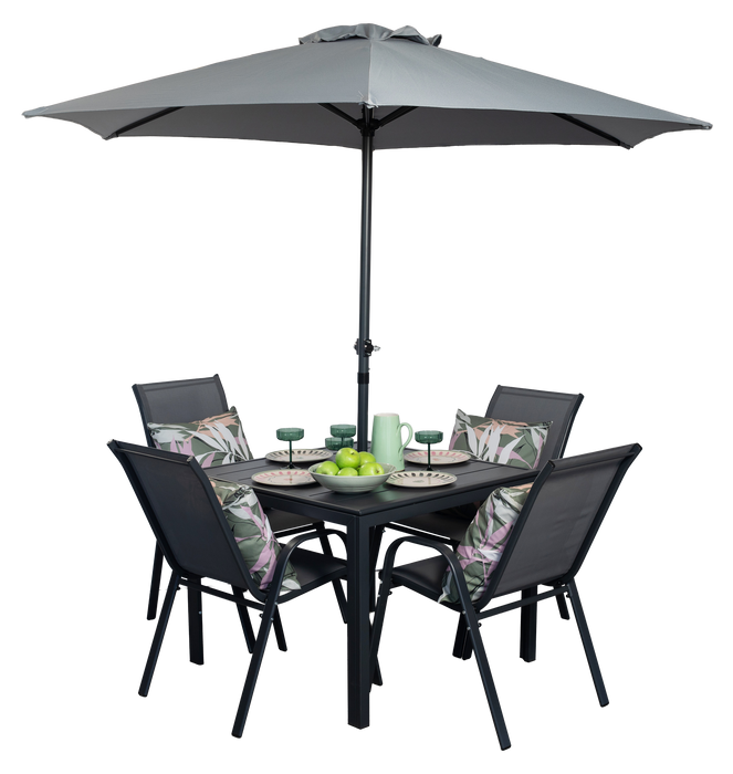 Shayla 6 Piece Outdoor Umbrella Table Set