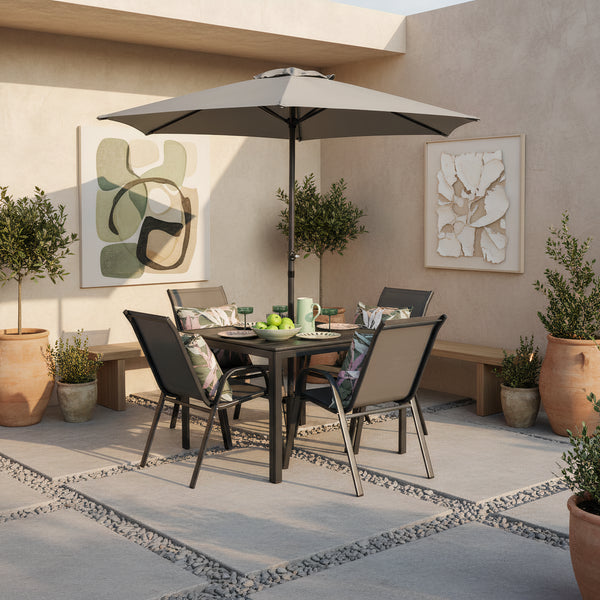 Shayla 6 Piece Outdoor Umbrella Table Set