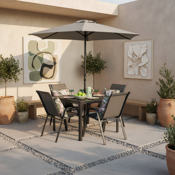 Shayla 6 Piece Outdoor Umbrella Table Set