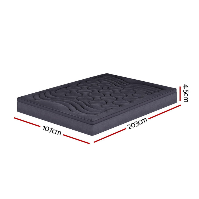 3-Zone Pillowtop Mattress Topper 1000GSM for Back Pain Relief Washable with 45cm Deep Pocket King Single