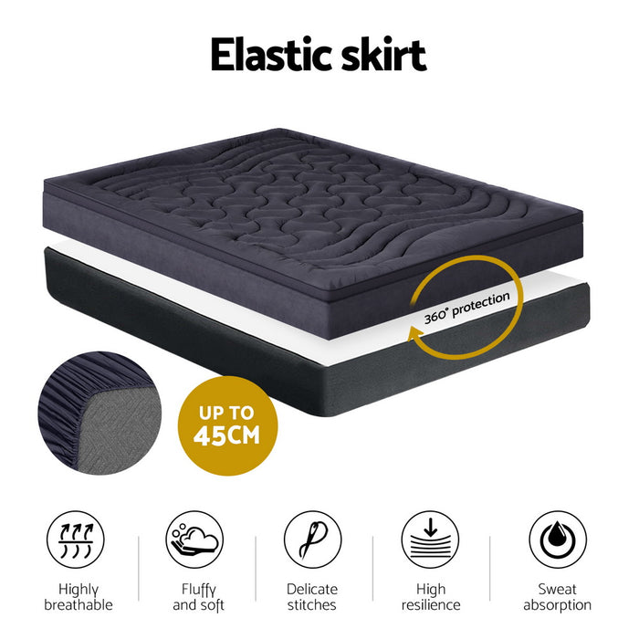 3-Zone Pillowtop Mattress Topper 1000GSM for Back Pain Relief Washable with 45cm Deep Pocket King Single