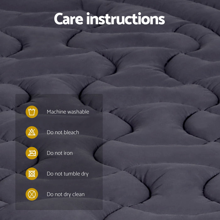 3-Zone Pillowtop Mattress Topper 1000GSM for Back Pain Relief Washable with 45cm Deep Pocket King Single