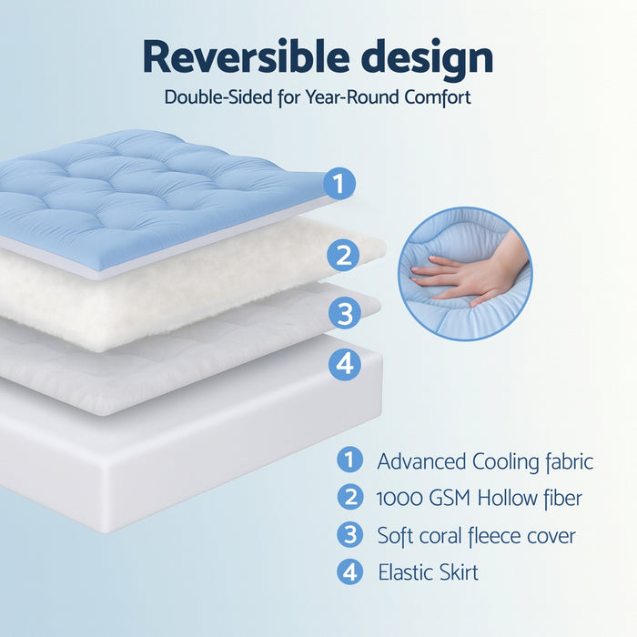 5cm Mattress Topper Pillowtop toppers Double-Sided King Single