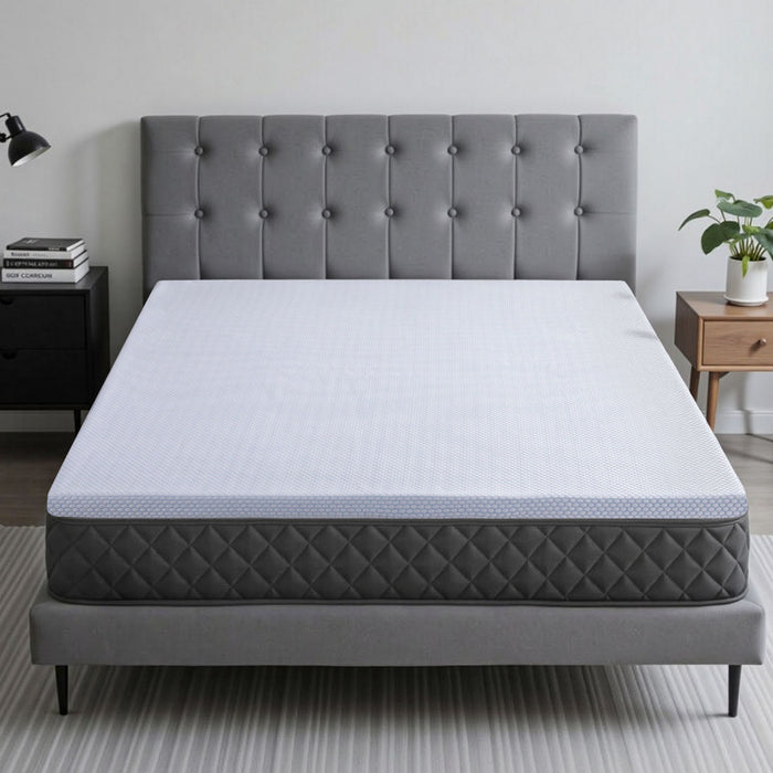 Natural Latex Mattress Topper, 7-Zone Pressure Relief Bed Pad for Back Pain, Ice Silk Cooling Cover for Hot Sleepers, 5cm Firm Support, Double