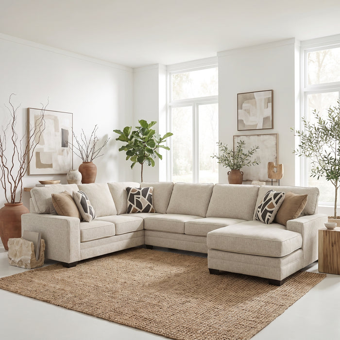 Tracling 6 Seater Fabric Chaise Modular