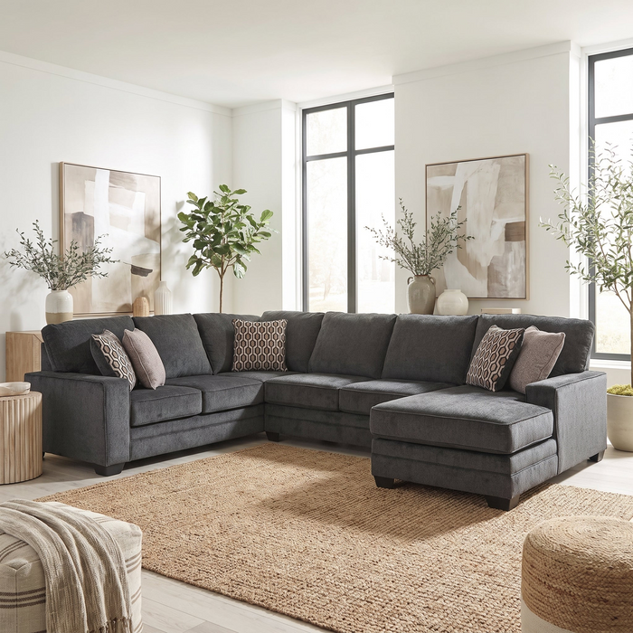 Tracling 6 Seater Fabric Chaise Modular