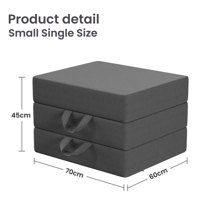 15cm Small Single  3-Fold Mattress Folding Foam Bed Washable Cover, 180x70cm