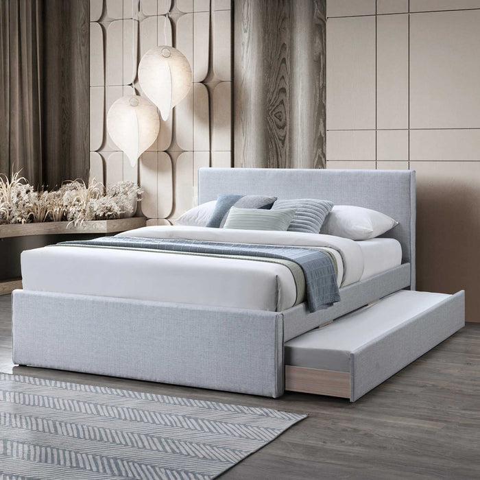 Zooni Fabric Bed with Single Trundle