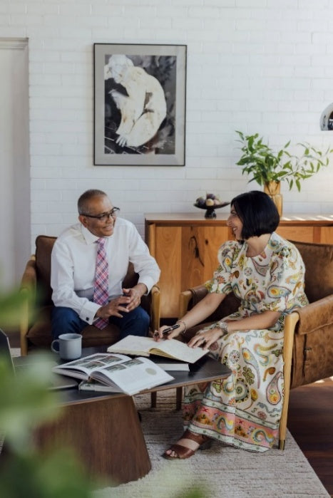 Choosing furniture designs over a catalogue