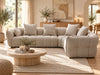 Casper 6 Seater Fabric Corner Modular in Beige, front view