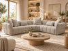 Casper 6 Seater Fabric Corner Modular in Beige
