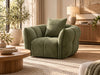 Casper Fabric Swivel Chair in Green, angled view