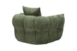 Casper Fabric Swivel Chair in Green, back view
