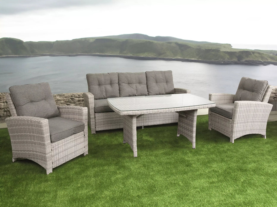 Creeta 4 Piece Outdoor Lounge Setting with Dining Table