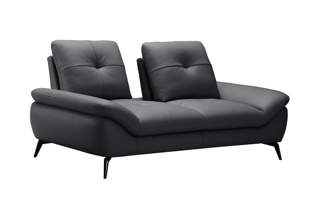 Cruise Leather Lounge Suite, 2 seater in Dark Grey, studio view 2