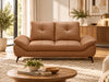 Cruise Leather Lounge Suite, 2 seater in Tan