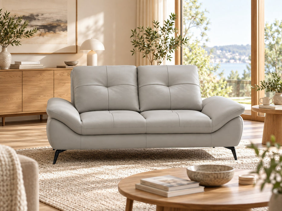 Cruise Leather Lounge Suite, 2 seater in Taupe