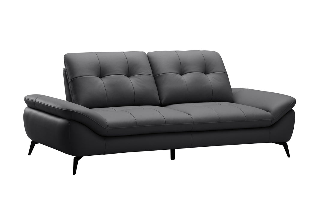 Cruise Leather Lounge Suite, 3 seater in Dark Grey, studio view 1
