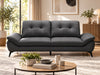 Cruise Leather Lounge Suite, 3 seater in Dark Grey