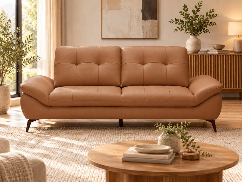 Cruise Leather Lounge Suite, 3 seater in Tan