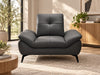 Cruise Leather Lounge Suite, single seater in Dark Grey