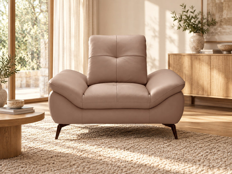 Cruise Leather Lounge Suite, single seater in Tan, second view
