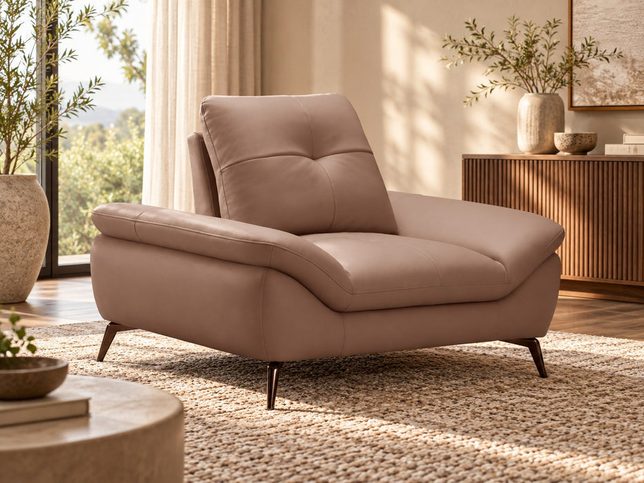 Cruise Leather Lounge Suite, single seater in Tan