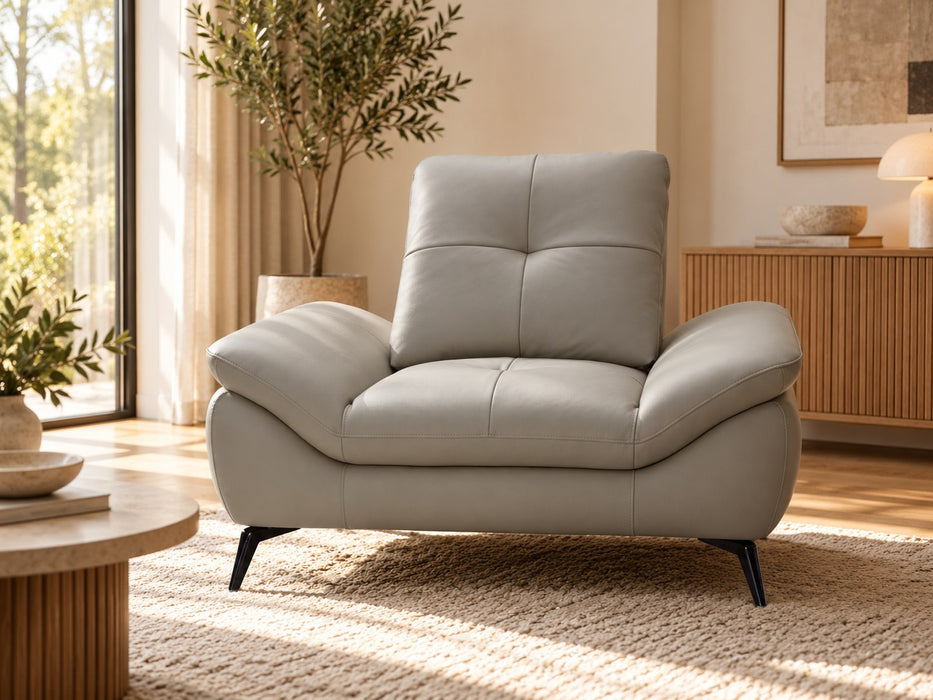 Cruise Leather Lounge Suite, single seater in Taupe, second view