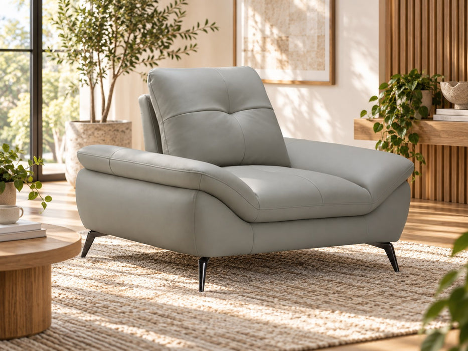 Cruise Leather Lounge Suite, single seater in Taupe