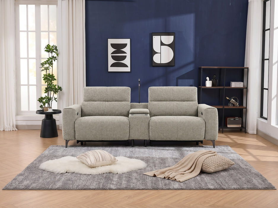 Denzel 2 Seater Fabric Electric Home Theatre Lounge in Earth