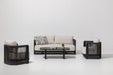 Havana 4 Piece Outdoor Lounge Set, front view of the full setting