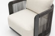Close up of the Havana single seater cushion, rope and frame