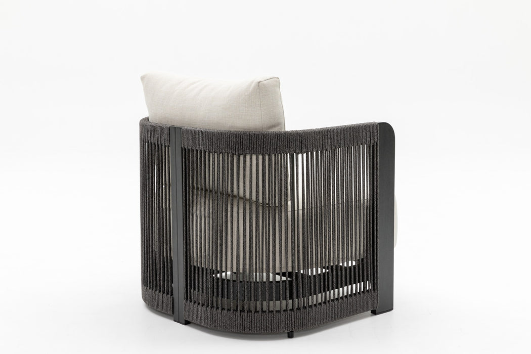 Havana single seater, back view showing the woven olefin rope