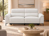Kobe 2.5 Seater Fabric Electric Recliner Lounge in Ivory, front view