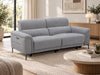 Kobe 2.5 Seater Fabric Electric Recliner Lounge in Stone, angled view