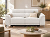 Kobe 2 Seater Fabric Electric Recliner Lounge in Ivory, front view