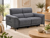 Kobe 2 Seater Fabric Electric Recliner Lounge in Pewter