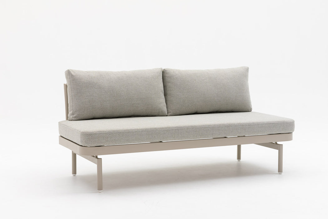 Lumi 2 seater outdoor sofa, angled view